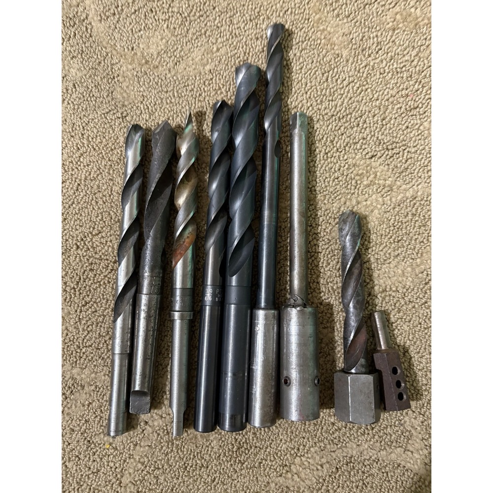 Lot Of 9 Drill Point Bits‎ Morse Tapper Drill Bits 11/16 21/32 And More